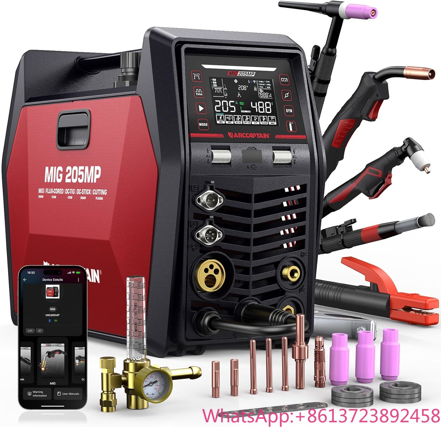 Portable Welding Generator - ARCCAPTAIN MIG205MP Multiprozess-Schweißgerät mit IControl APP,