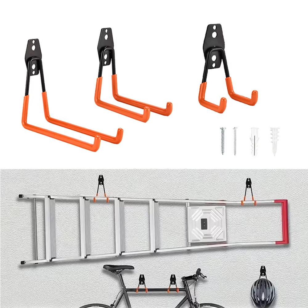 Heavy Equipment Storage - Robuster Wandmontage-Metallhaken, Garagen-Organizer, Fahrrad- und Leiterhalter,