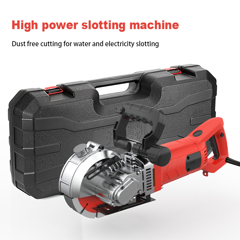 Electric Concrete Cutter - 5800W Hochleistungs-Wandschlitzfräse Staubfreier Elektrischer Rillenschneider für